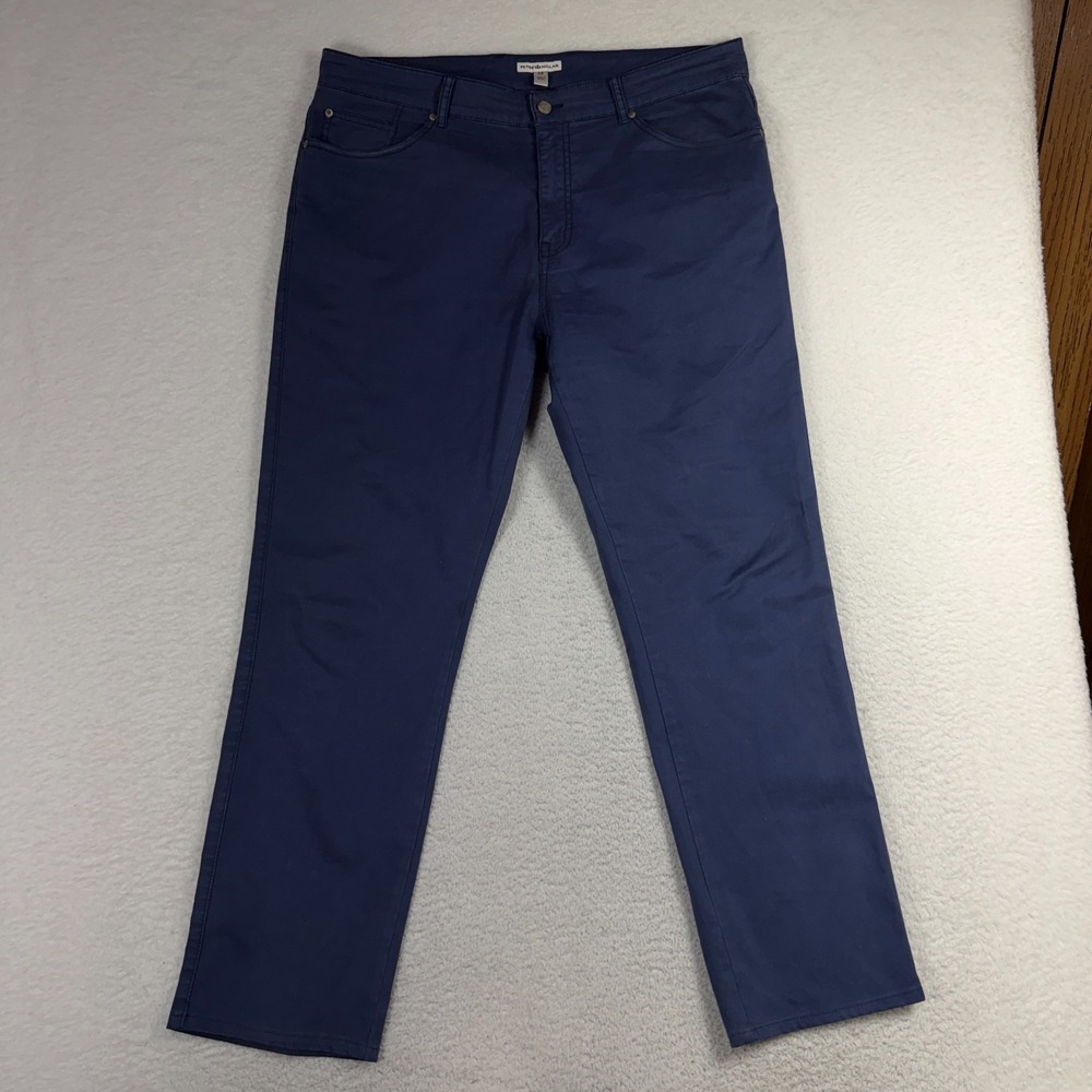 Peter Millar Pants Size 38 (37x30) Blue Modern Fit Casual Chino Golf Travel